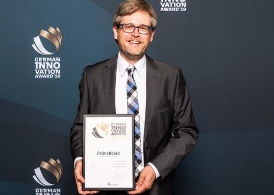 German Innovation Award Rüdiger Jürke with certificate