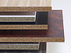 A stack of various worktops from Pfleiderer