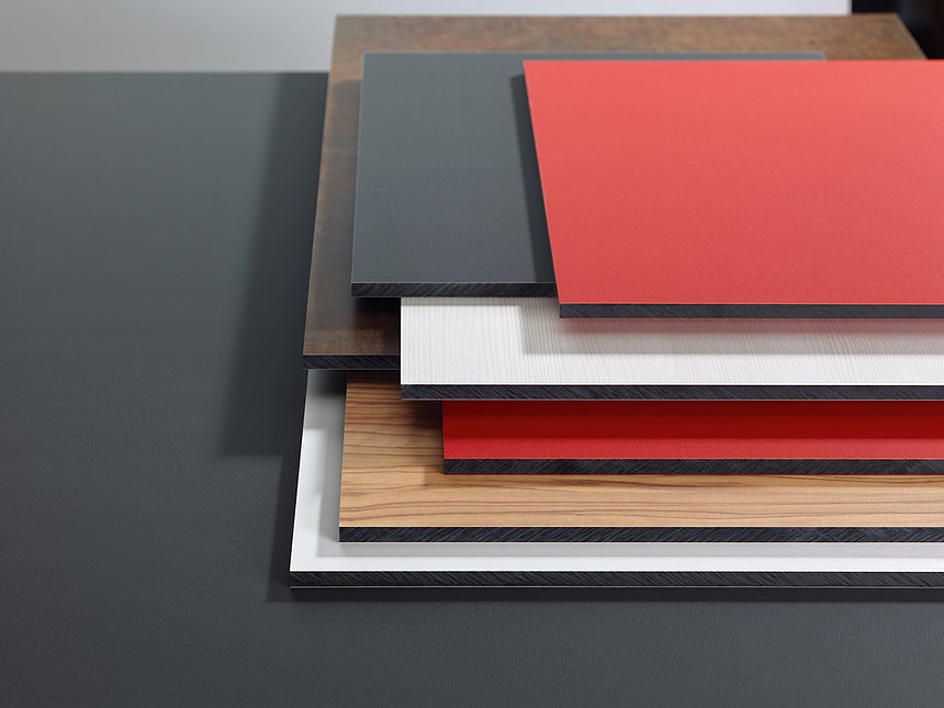 Duropal HPL Compact A product stack of compact boards