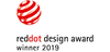 The logo of the RedDot Award with black writing on a white background and a red ball of stripes in the upper left corner.