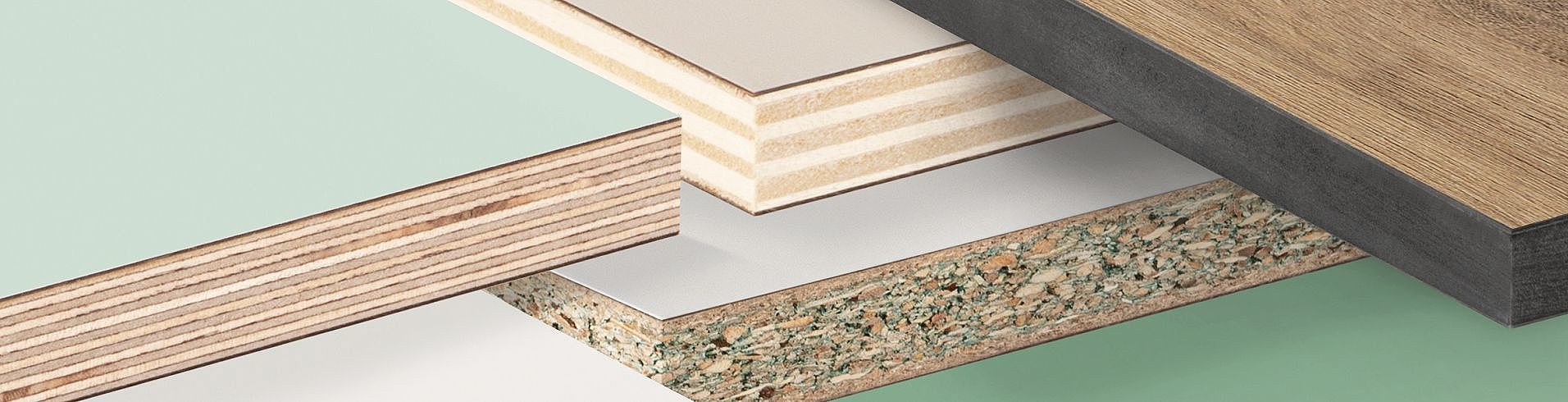 verschiedene HPL-Verbundplatten gestapelt verschiedene HPL-Verbundplatten gestapelt