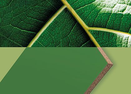 grüne, emissionsarme Dekorplatte