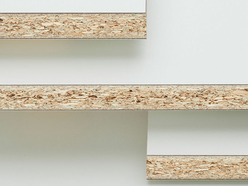 Product variety of flat bonded elements Pfleiderer flat bonded element on a P2 core material, faced with a Duropal HPL