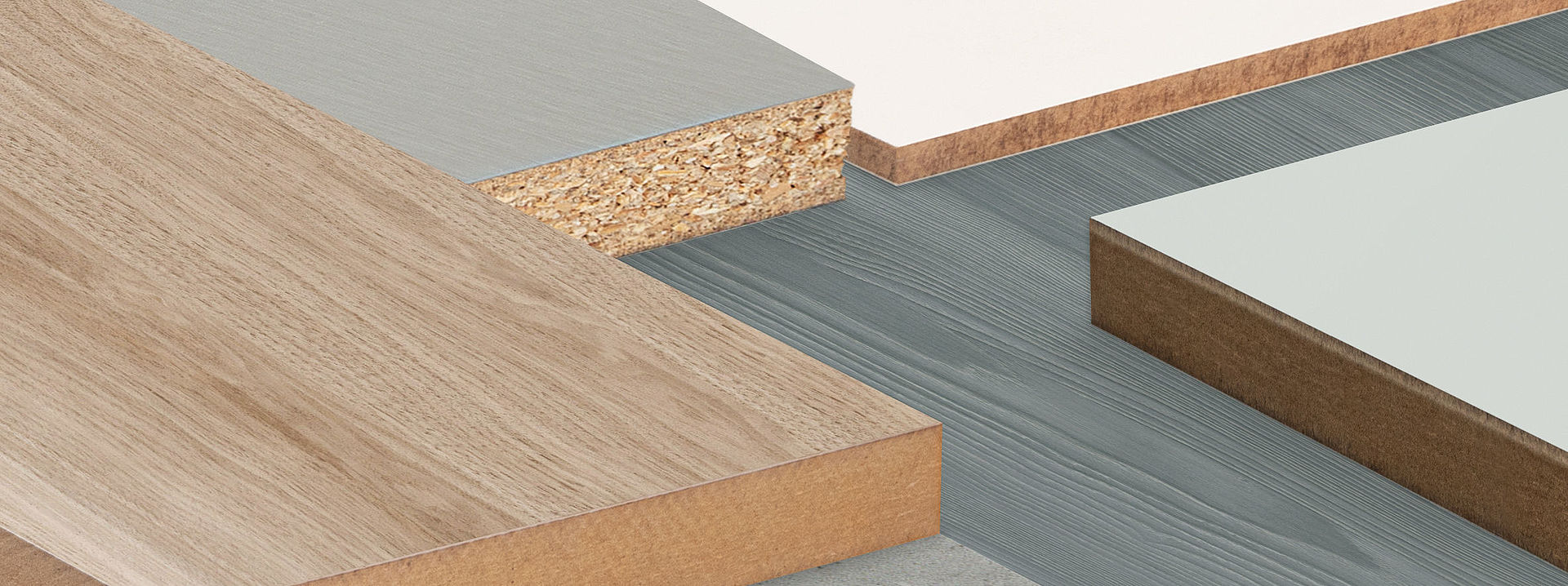 Auswahl mehrerer Pfleiderer DecoBoard-Produkte Auswahl mehrerer Pfleiderer DecoBoard-Produkte