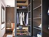 View of a walk-in wardrobe built with Pfleiderer Primeboard XTreme