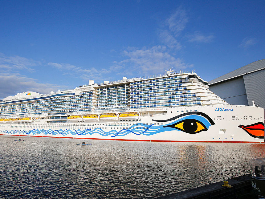 AIDA Nova In Harbor A sunny picture of cruise ship AIDA Nova docking