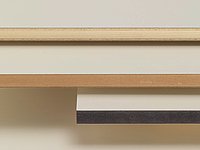 The perfect symbiosis of high-quality surfaces and diverse core qualities A stack of various flat bonded elements with different core matierial with various decors