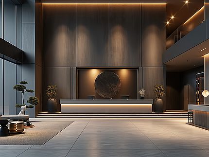 Objektmöbel mit synchronporen Oberflächen