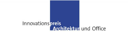 Innovation Award Architecture and Office 2010 Het logo van de Innovation Award Architecture and Office met een blauwe kubus en de letters